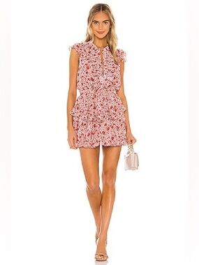 Misa Los Angeles Marnie Floral Ruffle Mini Dress Size M but fits like Small
